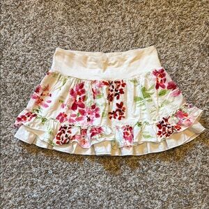 Floral White Skirt